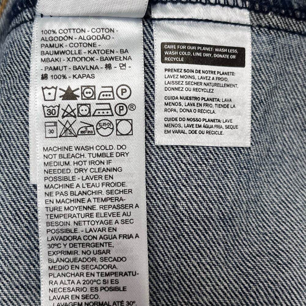Levis 90s Trucker Jacket Sz S Relaxed Fit Medium Wash Collared Distressed Denim - Picture 7 of 11